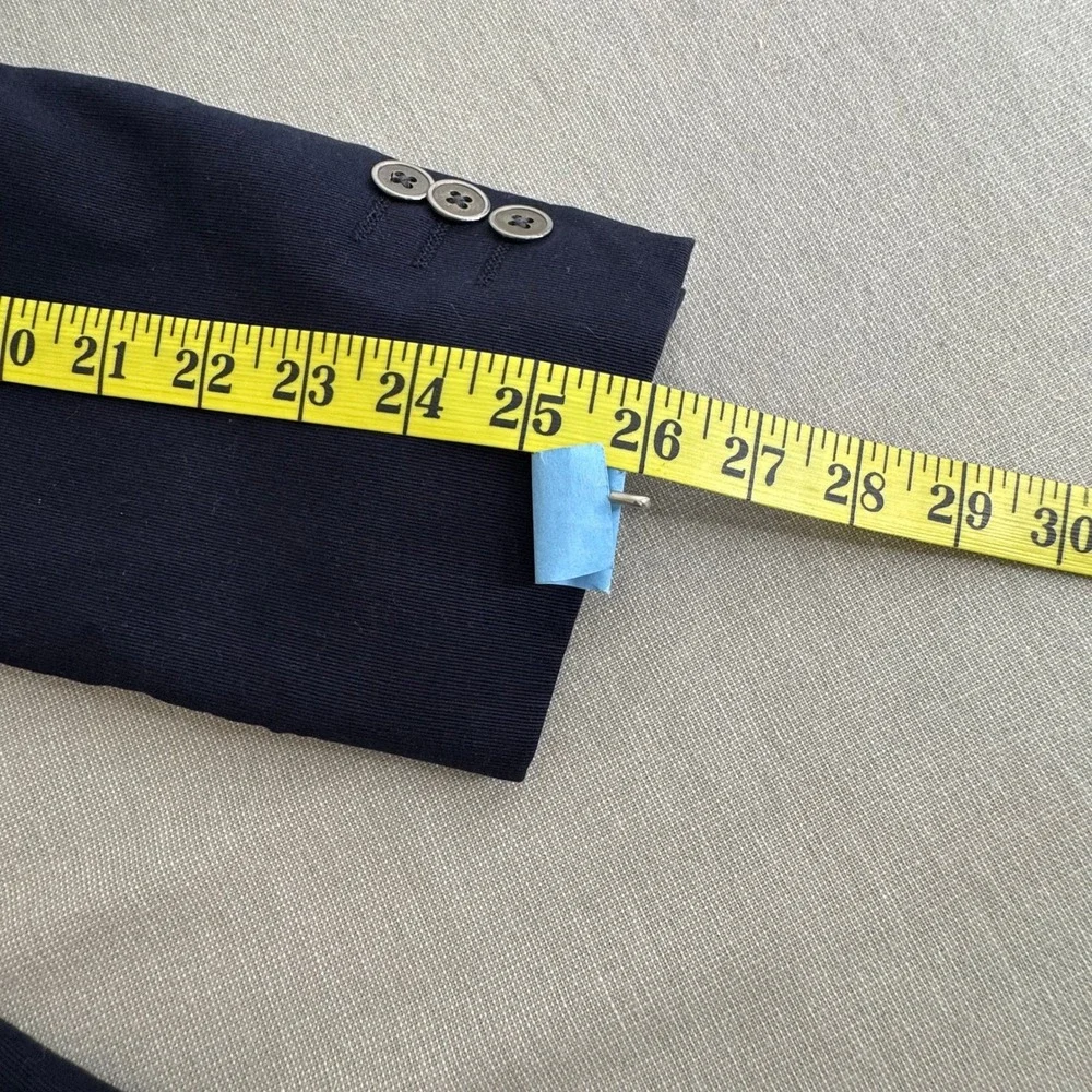 W.R.K. NY Blue 2‎ button blazer suede elbow patches Size 42